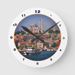 Sultan Ahmed & Istanbul Panorama, Türkei Runde Wanduhr