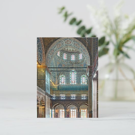 Sultan Ahmed Moschee. Innengestaltung. Postkarte (Stehend Vorderseite)