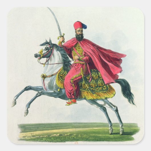 Sultan Mahmud II 1829 Quadratischer Aufkleber (Vorderseite)