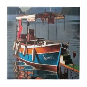 Sultan Taxi Boot Marmaris Schöne Kunst Fliese