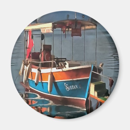 Sultan Taxi Boot Marmaris Schöne Kunst Magnet (Vorne)