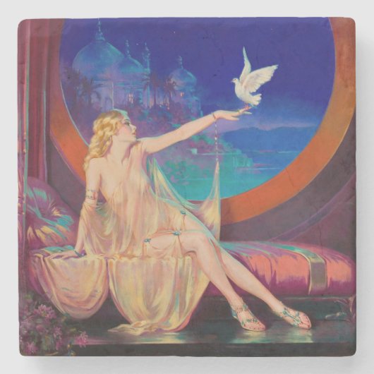 Sultana, das arabische Sultanat's Concubine 1925 Steinuntersetzer (Vorderseite)