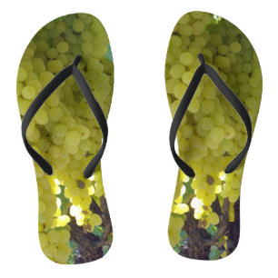 Sultana-Trauben auf einem Rebstock, Badesandalen