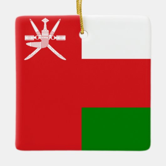Sultanat der Oman-Flagge Keramikornament (Vorderseite)