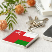 Sultanat der Oman-Flagge Schlüsselanhänger (Seite)