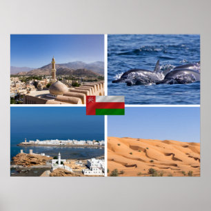 Sultanat der Oman-Sehenswürdigkeiten Poster