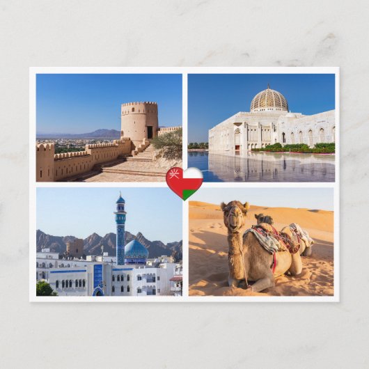Sultanat der Oman-Sehenswürdigkeiten Postkarte (Vorderseite)