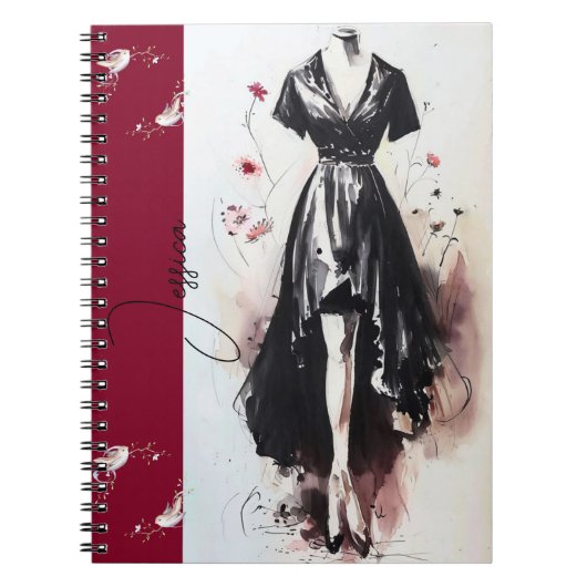 Sultry Victorian Silhouette Art Journal Notizblock (Vorderseite)