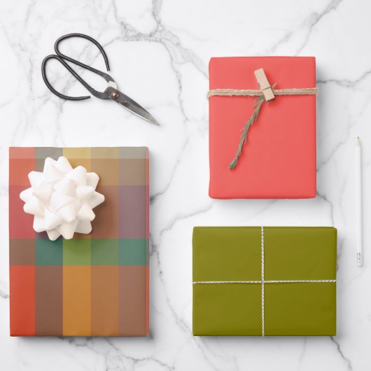 Sumach- und Thymian-Geschenkpapier-Set mit 3 flach Geschenkpapier Set (Vorderseite)