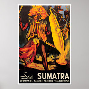 Sumatra Art Indonesien Reiseplakat Druck Poster