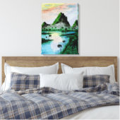 Sumatra Berge Wasserfarbe Leinwanddruck (Insitu (Schlafzimmer))