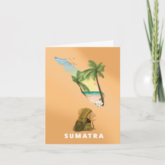Sumatra illustrierte Karte Reiseplakat (Vorderseite)