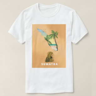 Sumatra illustrierte Reisekarte Poster T-Shirt