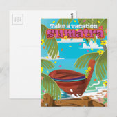 Sumatra Indonesia Reiseplakat Postkarte (Vorne/Hinten)