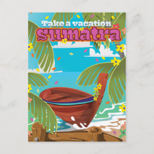 Sumatra Indonesien Reiseplakat Postkarte