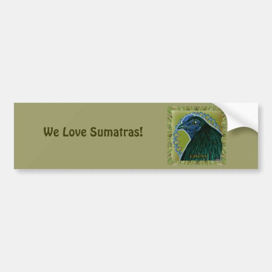 Sumatra Rooster Gerahmt Autoaufkleber (Vorne)
