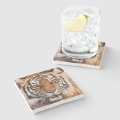 Sumatra-Tiger Steinuntersetzer (Seitenansicht)