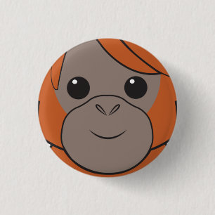 Sumatran Orang-Utan Gesichts-Knopf Button