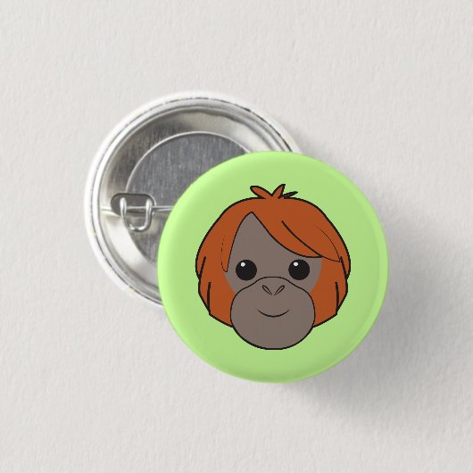 Sumatran Orang-Utan Knopf Button (Vorne & Hinten)