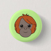 Sumatran Orang-Utan Knopf Button (Vorderseite)