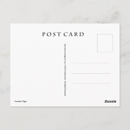Sumatran Tiger Postkarte (Rückseite)
