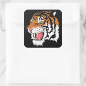 Sumatran Tiger Quadratischer Aufkleber (Tasche)