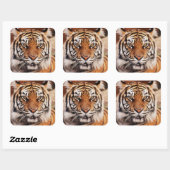 Sumatran Tiger Quadratischer Aufkleber (Blatt)