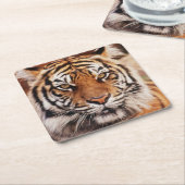 Sumatran Tiger Rechteckiger Pappuntersetzer (angewinkelt)