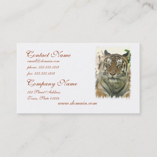 Sumatran Tiger-Visitenkarten Visitenkarte (Vorderseite)