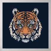 Sumatran Tiger Wildlife Orange Print | Tiger Print Poster (Vorne)