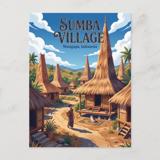 Sumba Insel Indonesien Postkarte (Vorderseite)