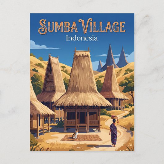 Sumba Insel Indonesien Postkarte (Vorderseite)