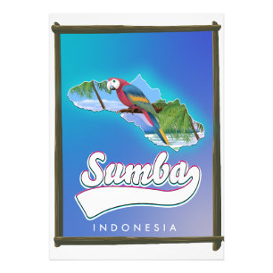 Sumba Insel Indonesien Reisekarte Fotodruck