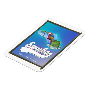 Sumba Insel Indonesien Reisekarte Magnet
