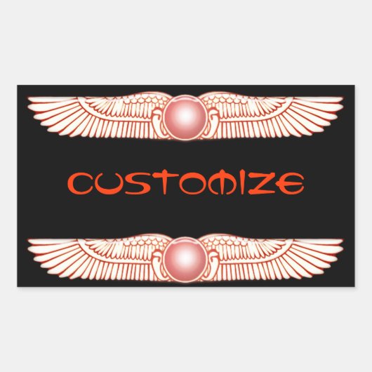 Sumerian Anunnaki Winged Sun Disk Rechteckiger Aufkleber (Vorderseite)