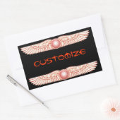 Sumerian Anunnaki Winged Sun Disk Rechteckiger Aufkleber (Umschlag)