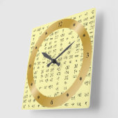 Sumerian Cuneiform - Akkadian - Any Color Backgrou Quadratische Wanduhr (Winkel)