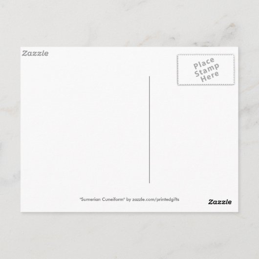 SUMERIAN CUNEIFORM SCHREIBEN Postkarte (Rückseite)