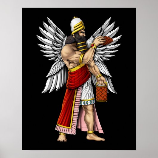 Sumerian God Enki Poster (Vorne)