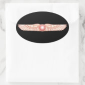 Sumerische Anunnaki Winged Sun-Scheibe Ovaler Aufkleber (Tasche)