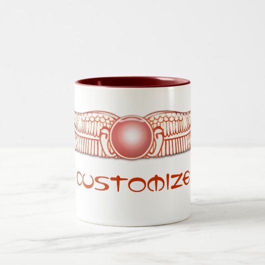 Sumerische Anunnaki Winged Sun-Scheibe Zweifarbige Tasse (Mittel)