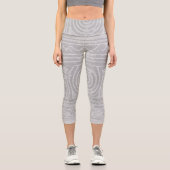 Sumerischer Mesopotamian Muster Grau Filter Capri Leggings (Vorderseite)