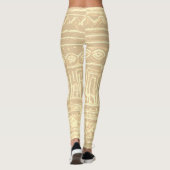 Sumerischer Mesopotamian-Muster mit blass gelbem F Leggings (Rückseite)