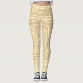 Sumerischer Mesopotamian-Muster mit blass gelbem F Leggings (Vorderseite)