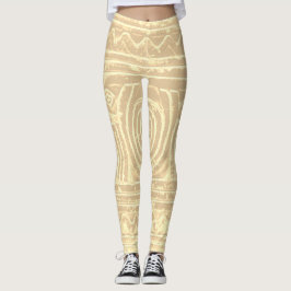 Sumerischer Mesopotamian-Muster mit blass gelbem F Leggings