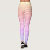 Sumerischer Mesopotamianischer Muster rosa Gelber Leggings (Rückseite)