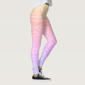 Sumerischer Mesopotamianischer Muster rosa Gelber  Leggings (Rechts)