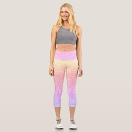 Sumerisches Mesopotamian-Muster rosa Capri Leggings