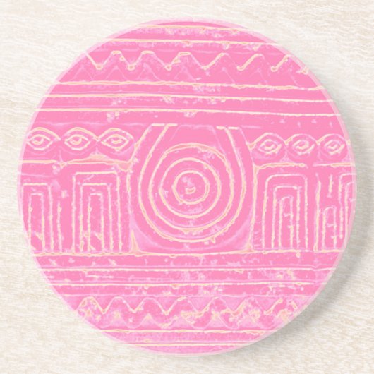 Sumerisches Mesopotamian-Muster rosa Getränkeuntersetzer (Vorne)