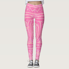 Sumerisches Mesopotamian-Muster rosa Leggings